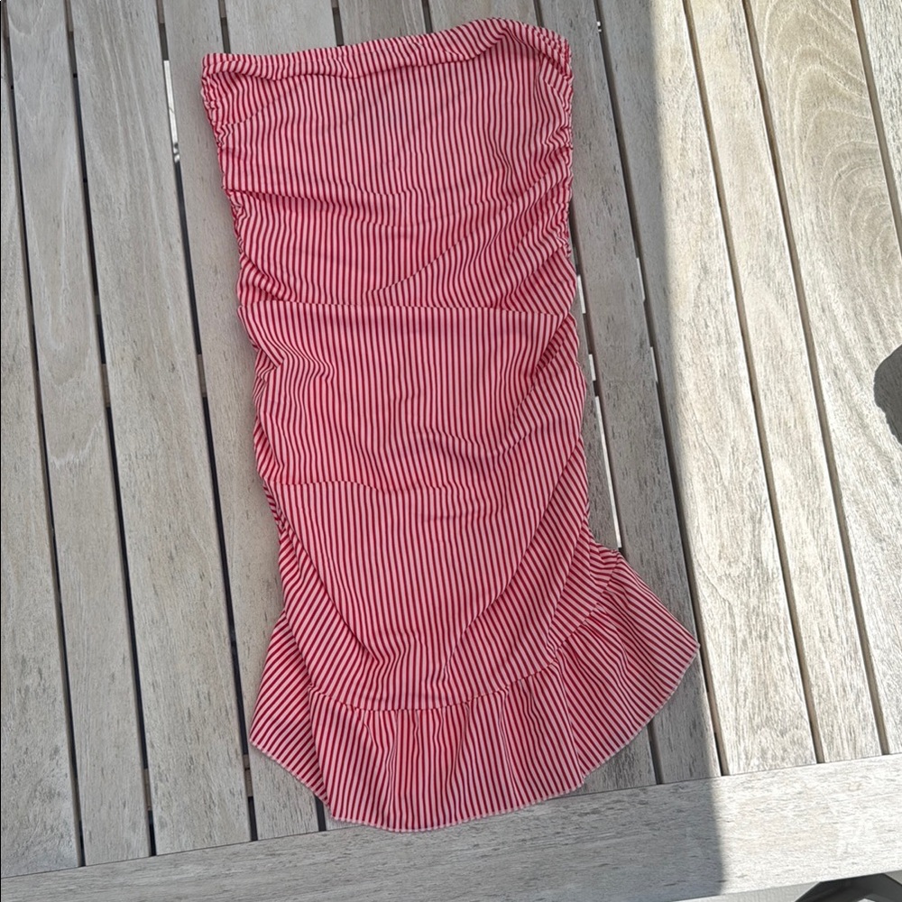 Red and White Striped Dress